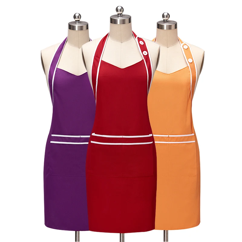 Top Quality Custom Logo Aprons Restaurant Home Cooking Kitchen Apron for Women Manufacturer Waiter Kitchen Apron for Cleaning