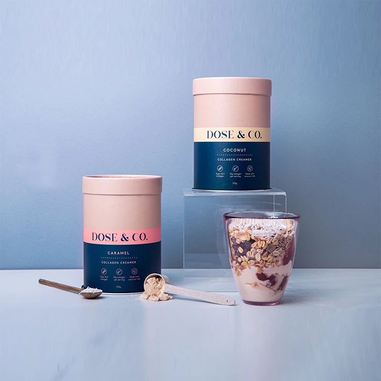 Jemstone Cylinder Cardboard Powder Container Tea Coffee Bean Oats Paper Tube For Food Grade Paper Packaging