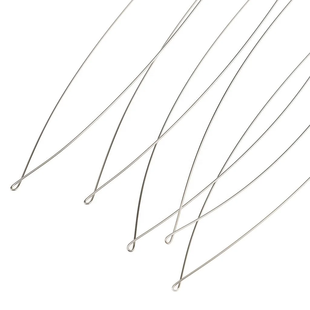 ARLANY High Quality Hair Extension Tool Custom Logo Pulling Needle For Beads Microlink Wooden Handle Hair Extension Loop