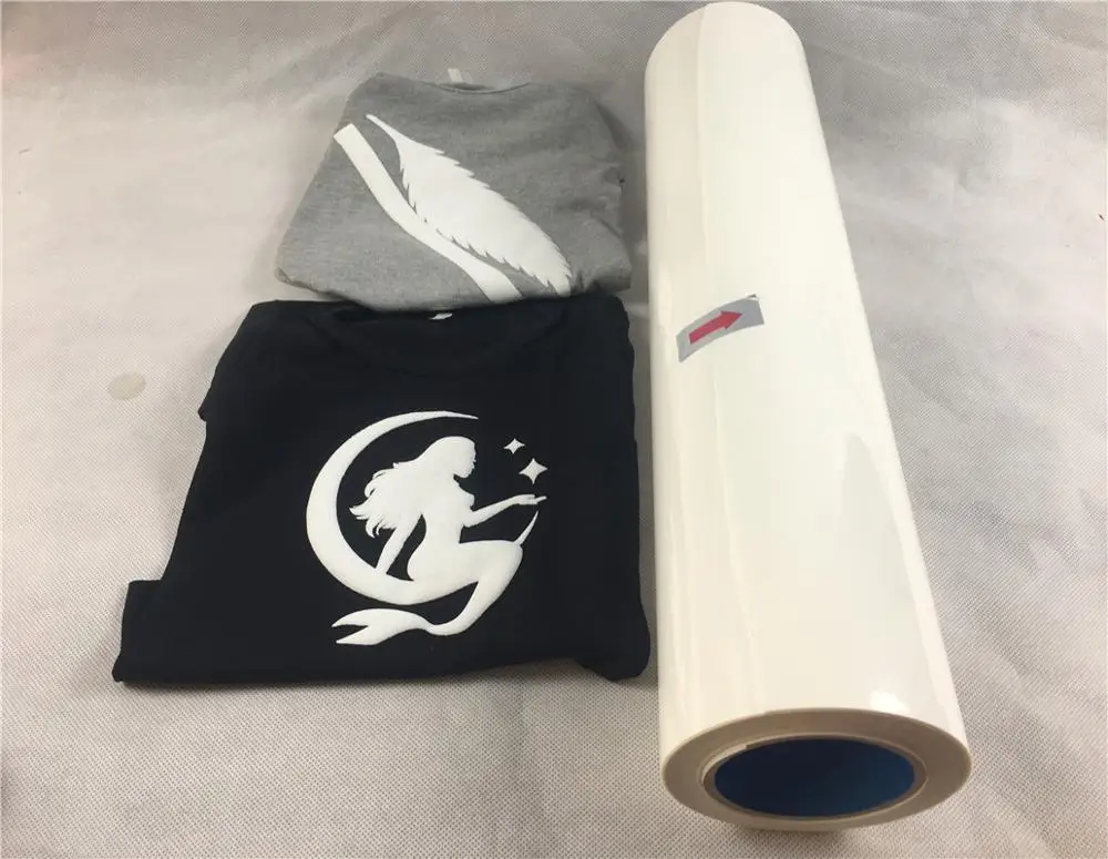 
Ada 3D white color puff PU heat transfer vinyl 50cm*27 yards good quality tshirt film 