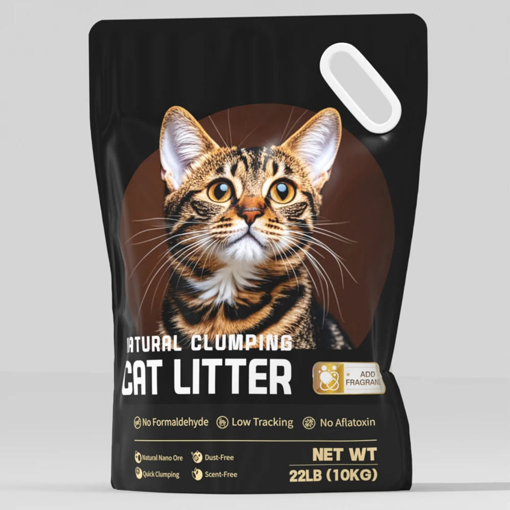 10kg Sodium Cat Litter Wholesaler Crushed Ore Nano Bentonite Cat Litter Quick Clumping Super Odor Control Bentonite Cat Litter
