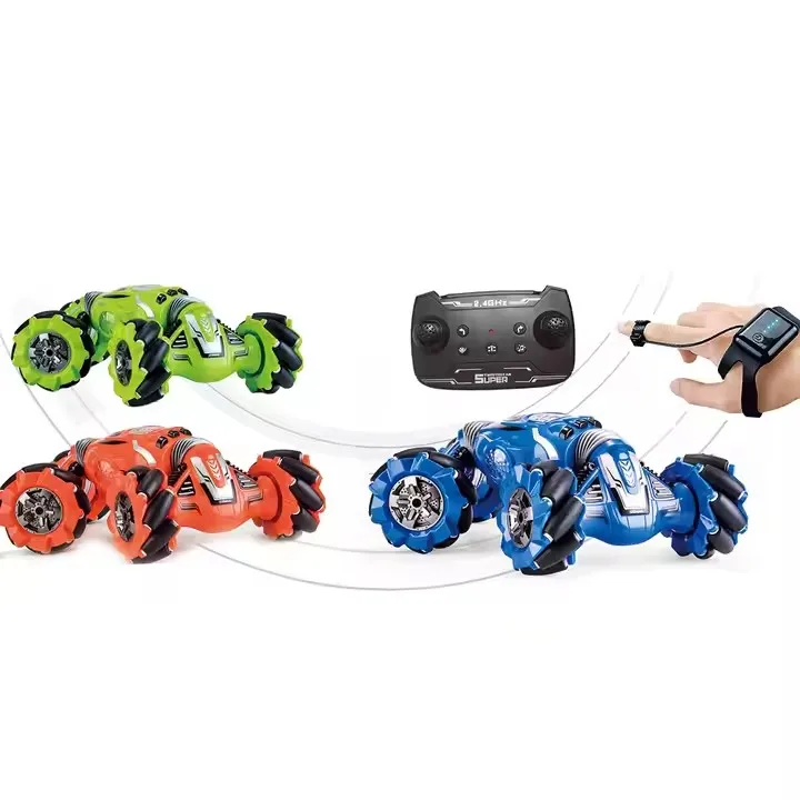 Double Stunt Skidding Remote Twist Cars Toys Racing Kids Hand control Gesture RC Car Auto with music and light
