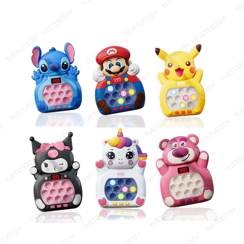 Factory Customized New 2024 Cartoon Electronic Pop Push Press Handle Fidget Quick Squeeze Relief Toys Push Game