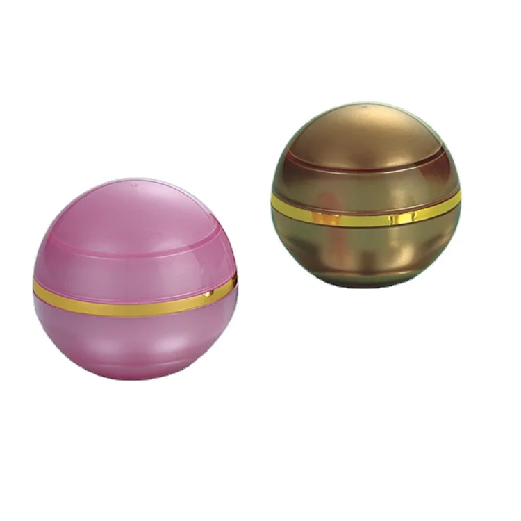
Hengsheng factory wholesale acrylic 5g ball egg shape empty cosmetic skin care cream jar 