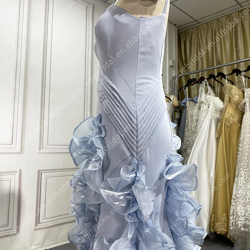 KDG Mermaid Backless Arrival Lace Mermaid Wedding Dress Maid Of Honor Dresses For Weddings Sling Blue Tulle Girls Dressed New