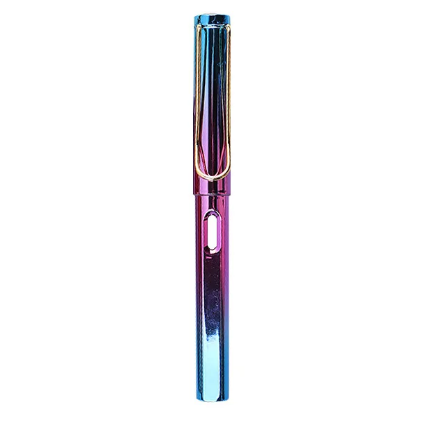 Cheap promotion luxury laser dream color shimmer gift plastic metal student fountain pen