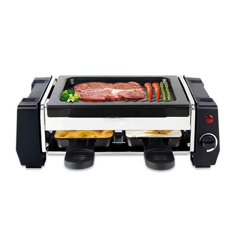 Double-sided Korean Smokeless Indoor Raclette Grill Electric Roast Meat Bbq Grill Machine In Stock