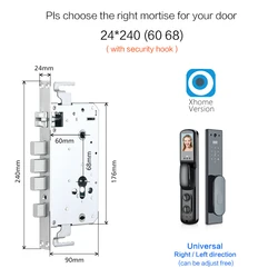 Recognition Door Lock With WIFI APP Remote Unlock Capture Photo Peephole camera, video intercom Smart lock
