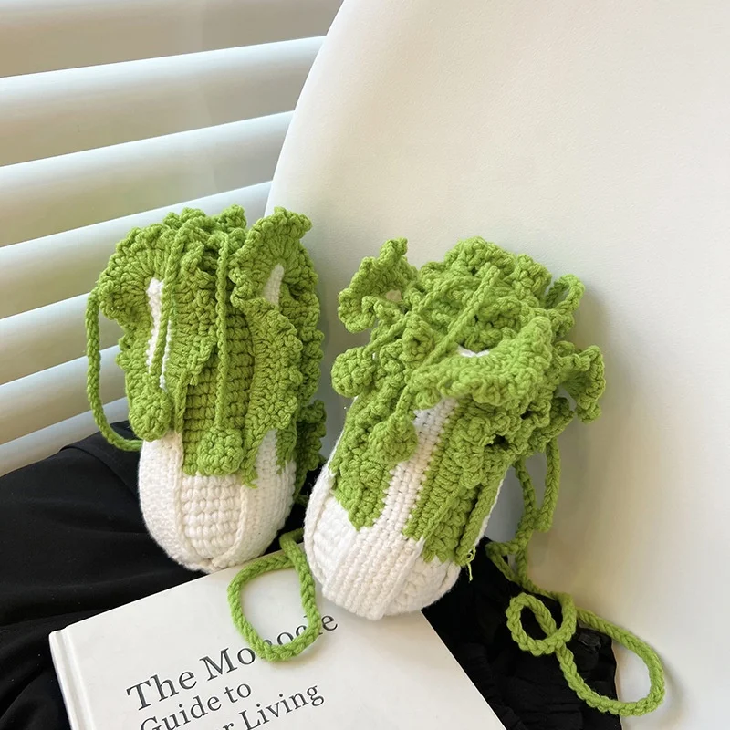 White Color Handbags Phone 2023 New Purse Lady Woven Shoulder Bags Unique Vegetable Small Jelly Bag Luxury Crochet Bag Handmade