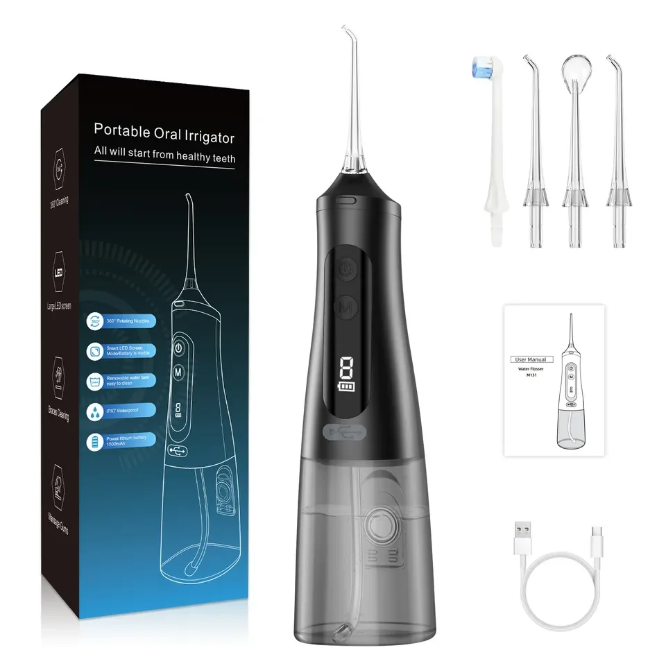 350ml Water Tank IPX7 Waterproof Oral Irrigator Cordless Teeth Water Flosser 9 Modes Dental Floss Dental Floss Pick