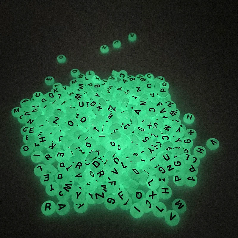 Wholesale 4*7mm Plastic Luminous English Alphabet Beads Acrylic Letter Beads For Jewelry Making And Children Educational Toys