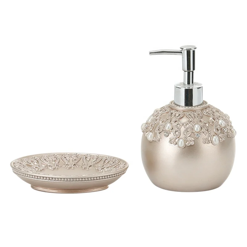 modern Design Resin Soap Holder Container Box Champagne Luxury Soap Tray Sponge Dish Bathroom Custom Luxury Resin Soap Dish