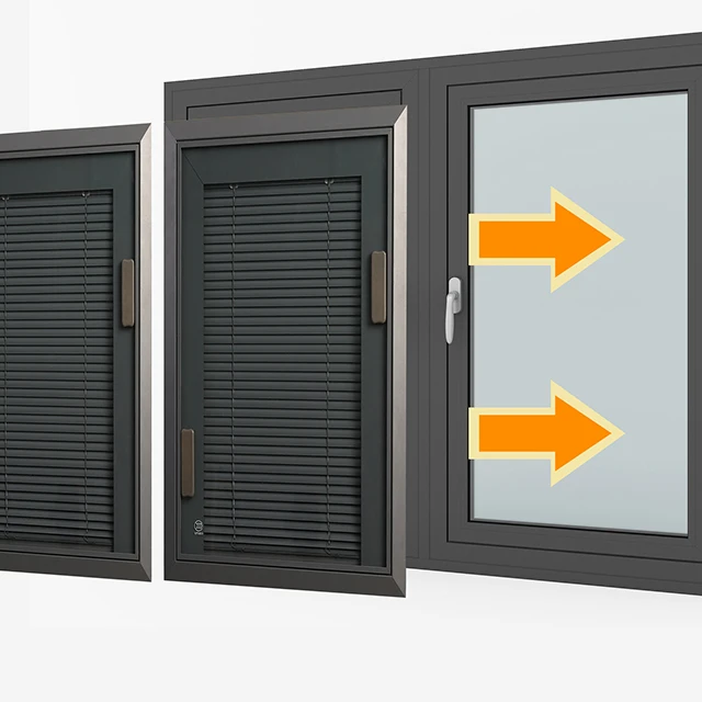 Privacy Protection Integrated Single 5 mm Tempered Glass Aluminum Venetian Blinds Indoor Waterproof Single Glass Window Blinds