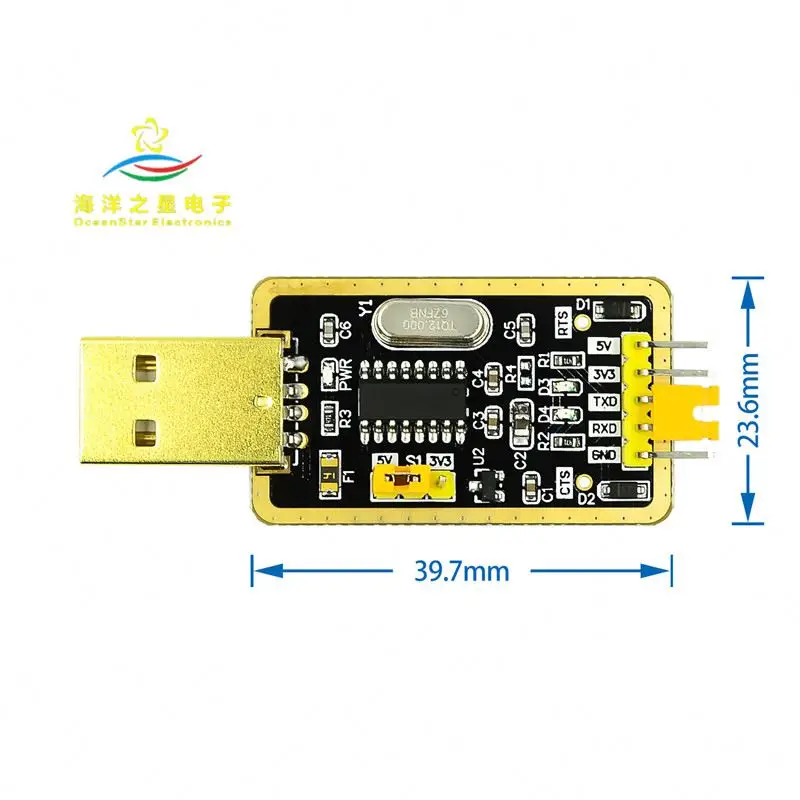 Tyrant gold CH340G RS232 liters USB to TTL module transfer jack in the nine upgrade small board ttl brush line