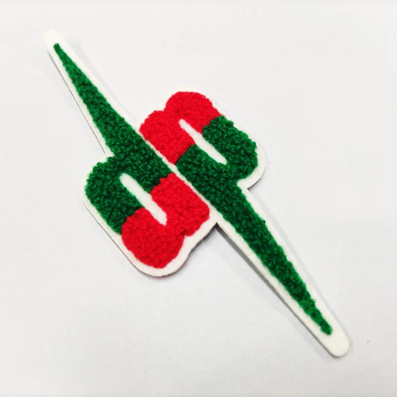 Wholesale Custom 3D Logo Iron On Embroidered Letter Chenille Embroidery Patches For Hat Shirt Garment