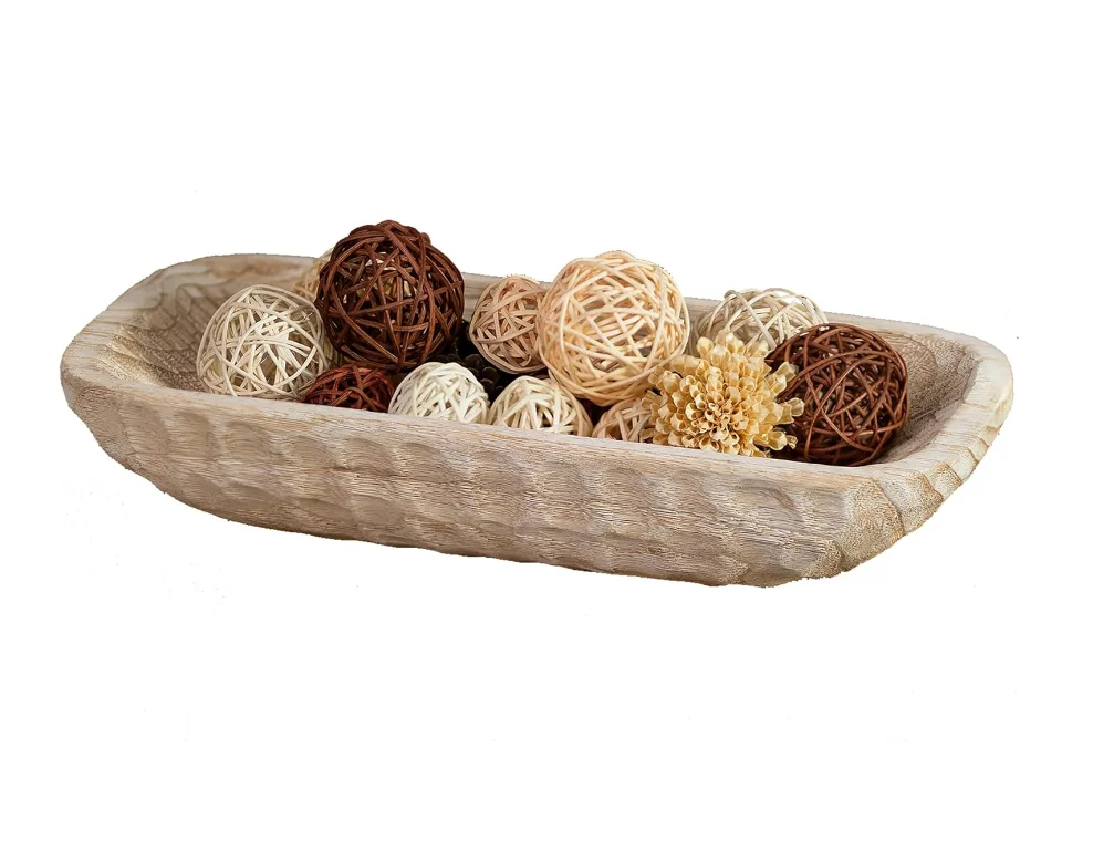 Wooden Centerpiece Table Decorations Natural Candle Holder Tray Decor Rustic Unfinished Hand