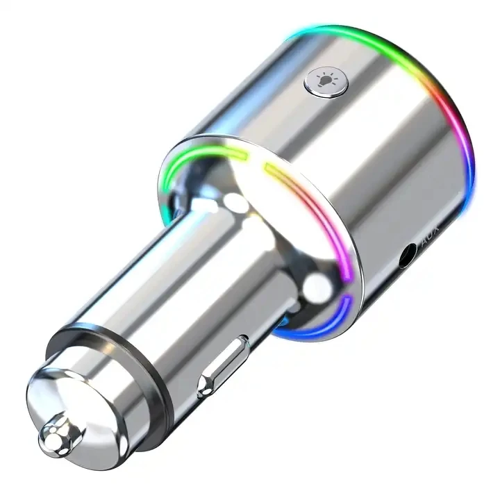 2024 New Arrival Car MP3 Player Bluetooth 5.1 Zinc Alloy USB Fast Charger FM Transmitter QC 3.0 Car Charger