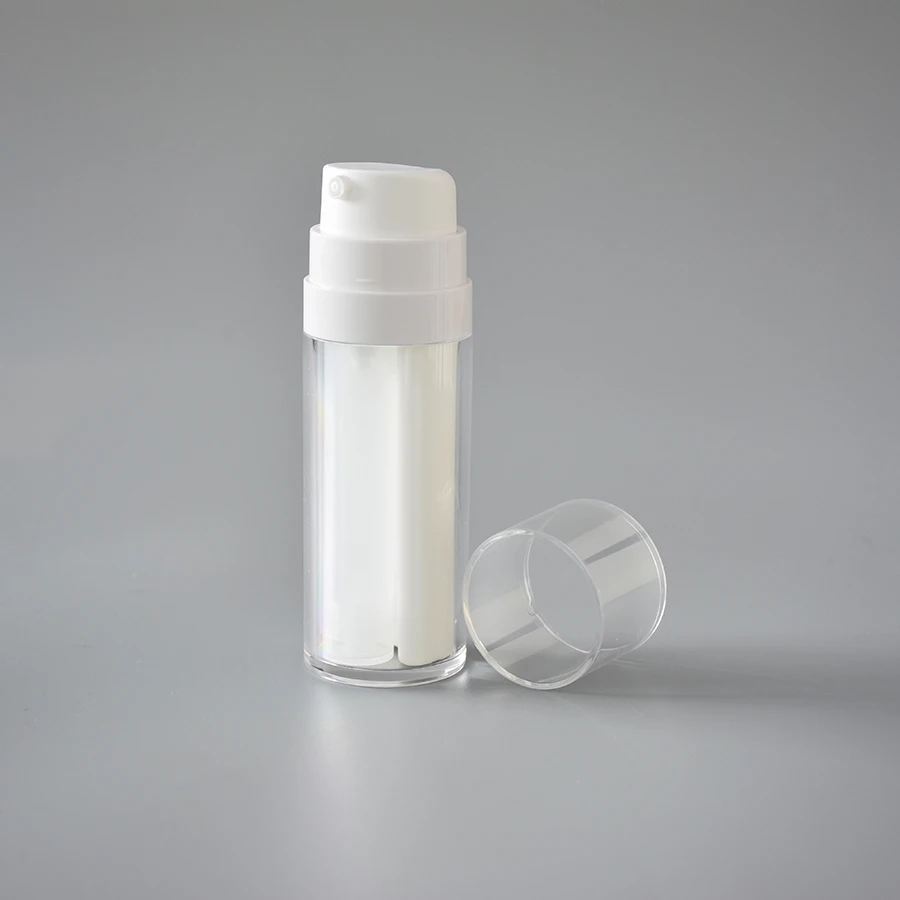 30ml+10ml White PP Plastic Airless Pump Bottle Lotion Cosmetics airless bottle