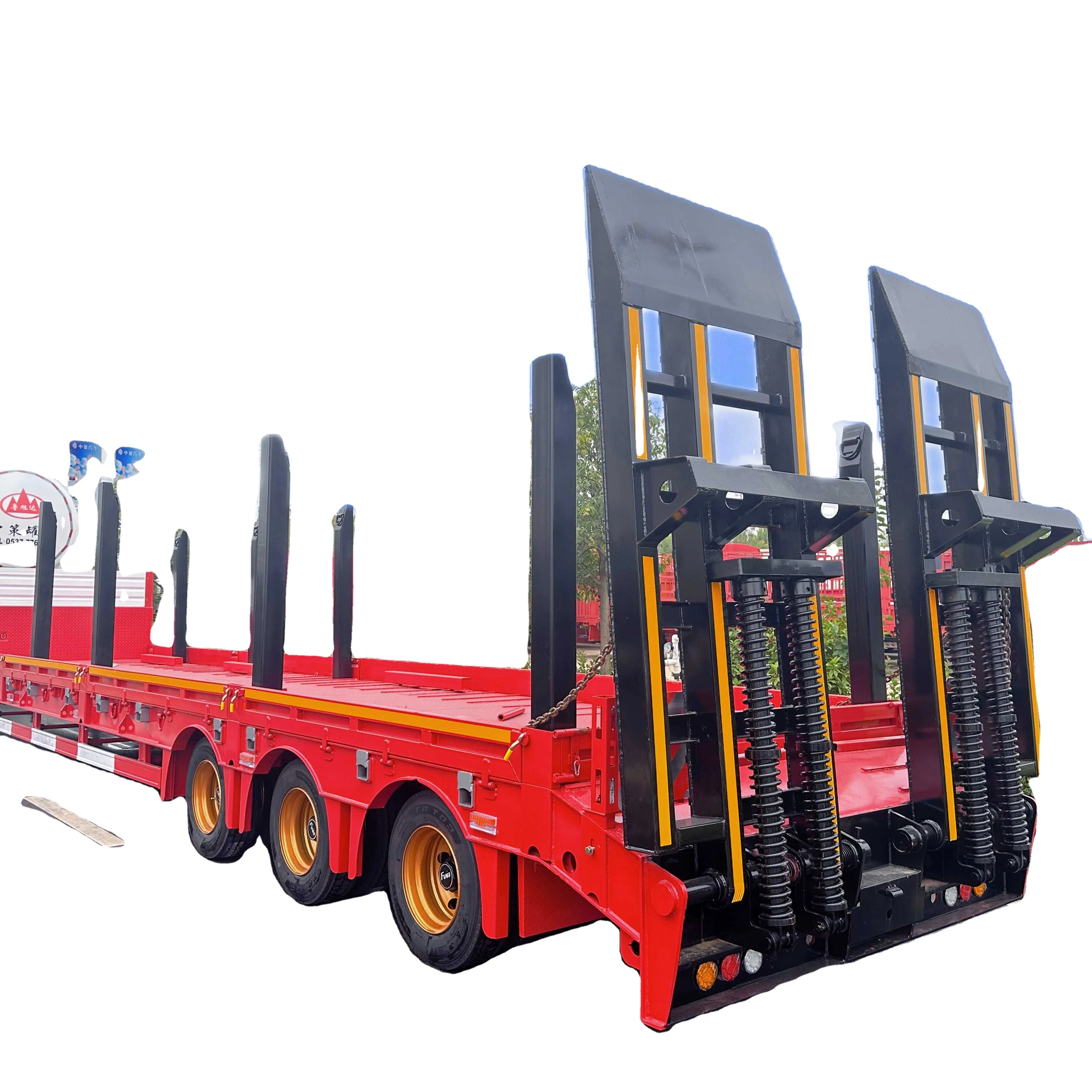Low Bed Trailer Heavy Duty Semi Trailer Trucks Stainless Steel 2024 in Stock 2 3 4 Axles 20 Ft 40 Ft Transport Semi-trailer ZCST