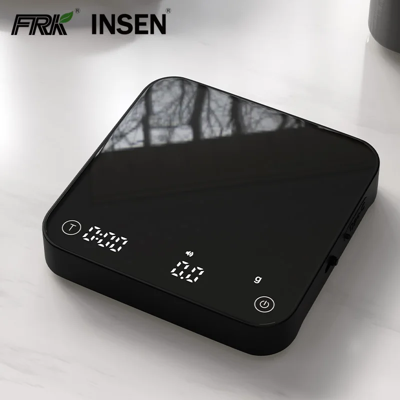 Portable outdoor camping black precision pocket mini type c charging touch button kitchdn coffee brew dropping scale with timer
