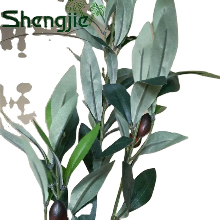 50 cm Artificial Plants Greenery Olive Branches Stems Plants Green Leaves Fruits Branch Leaves Home Office Indoor Outside