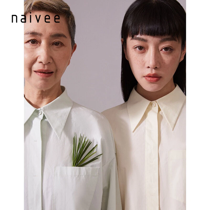 
naivee spring series quality pima cotton Peter pan collar shirt blouse for women ladies tops blusas 