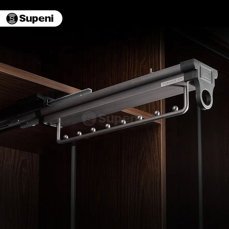 Supeni China Factory top mounted pull out wardrobes clothes storage holder hanging clothes hanger