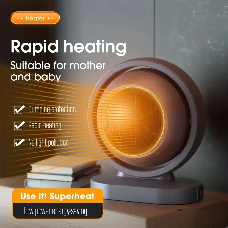 380w intelligent mute Small home office desktop electric air heater fan for winter room