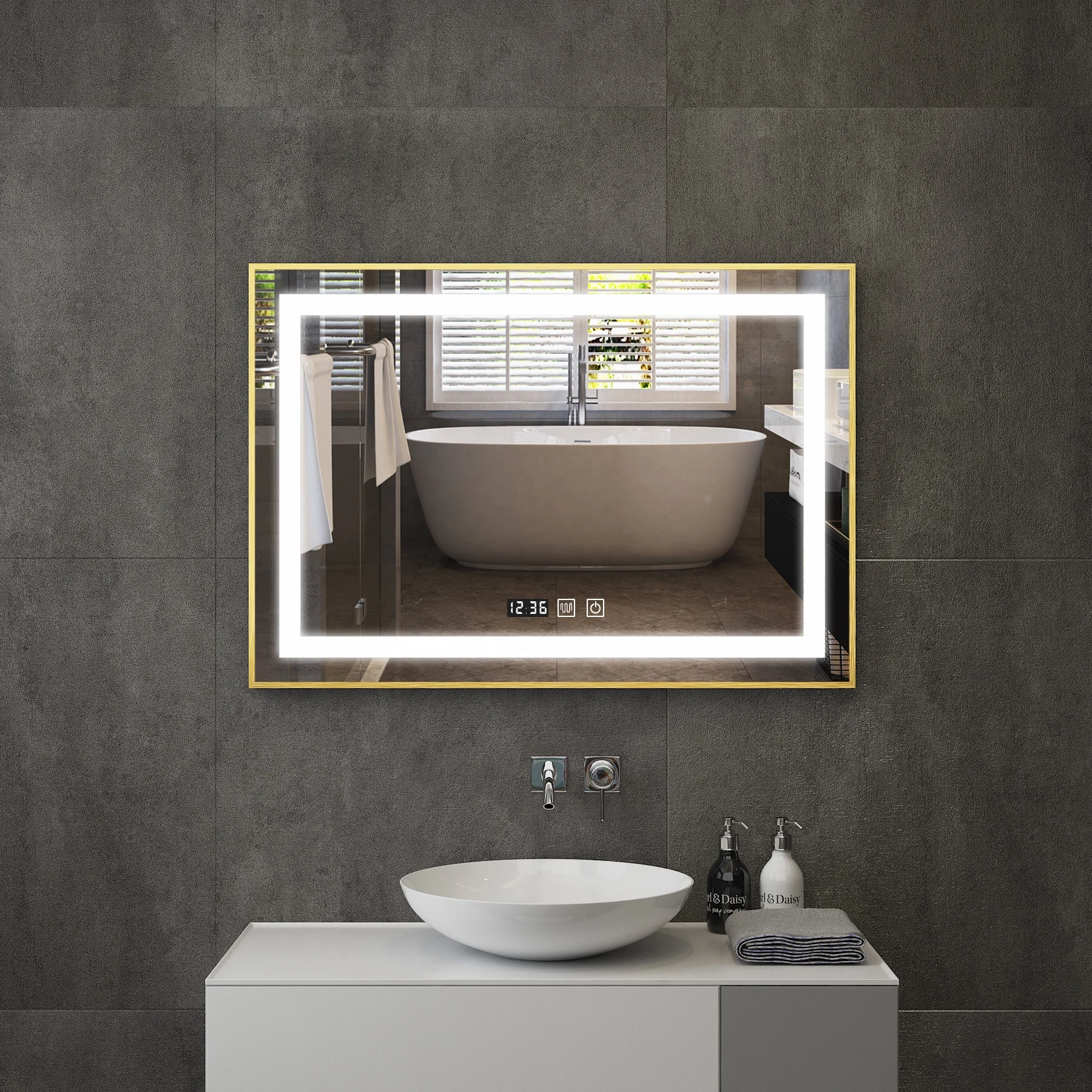New  Hot Selling Luxury Bathroom IP66 Touch Screen Mirror TV Smart Magic Mirror with LED Light MANUFACTURER
