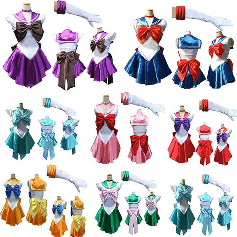 Sailor Moon Mars  Mercury Jupiter Venus Red Sailor moon Costume Cosplay Uniform Fancy Dress ecoparty