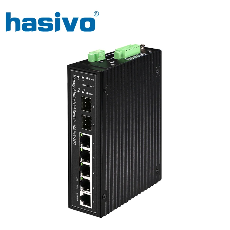 4 порта PoE полный гигабитный промышленный управляемый коммутатор Ethernet с 2 SFP сетевой на DIN-рейке 24 В/48 В