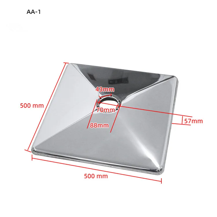 Hair salon barber chair accessories grooming chair hydraulic pump square base four holes six holes chrome square plate