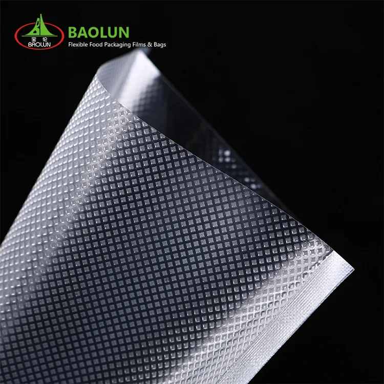 Custom Sized Embossed Frozen Food Grade Vacuum Sealer Roll Bags Nylon PA PE Plastic Food Pack Sealer Bag