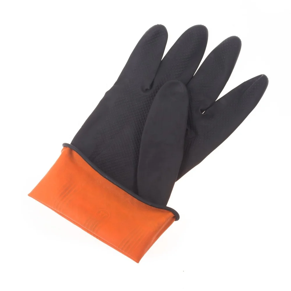 Black(orange Inside ) Industrial Latex Gloves Good Quality 50g 60g Car Cleaning Water Proof Gloves 30 Cm FEIE White,black CN;JIA