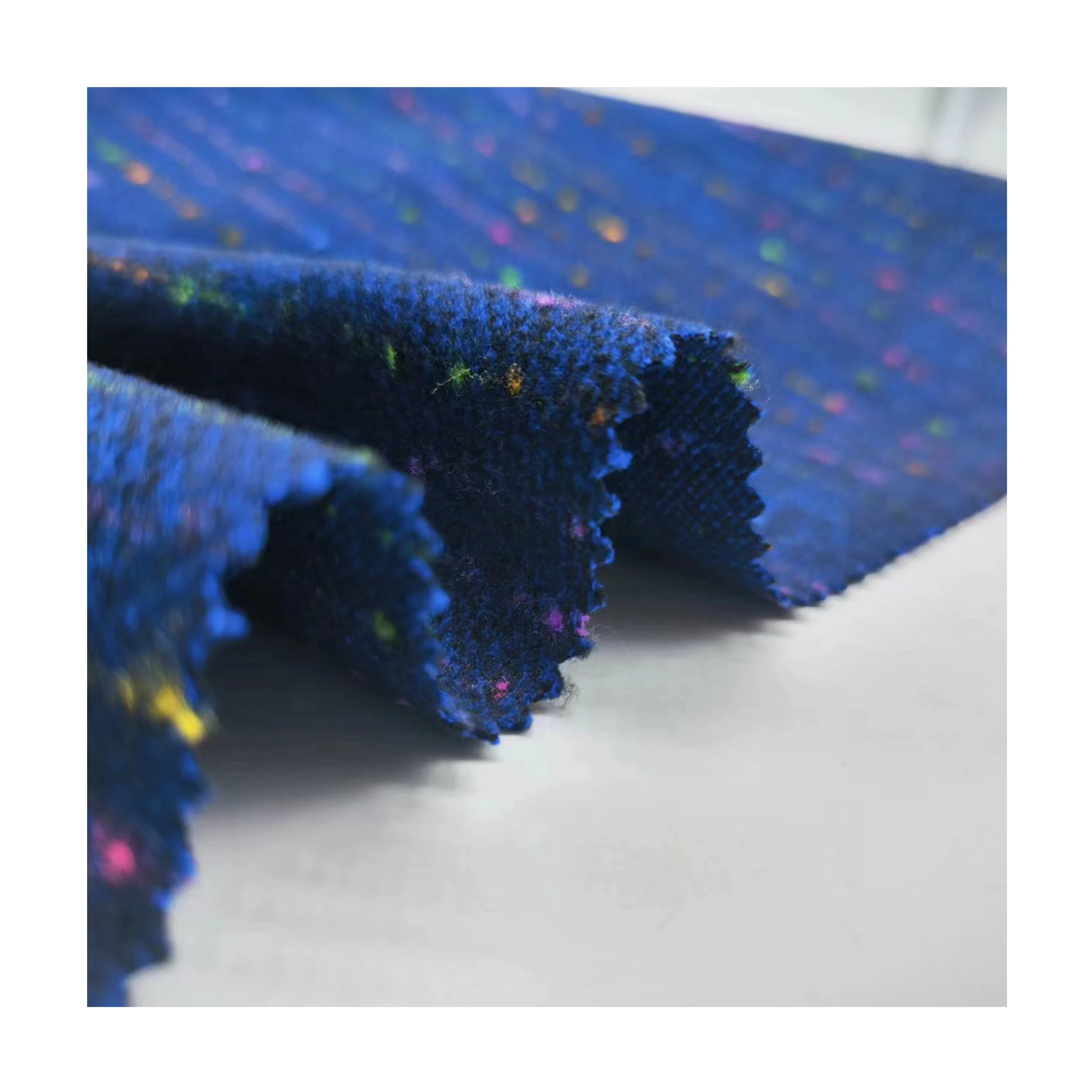 Polyester rayon spandex yarn dyed check brushed sweater tweed hacci spun knit fabric