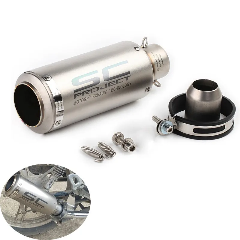 51mm Universal Motorcycle For Fire Torch Exhaust Escape Modified Dirt Pit Bike Muffler For Z900 S1000RR CBR600RR CBR1000RR