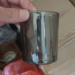 7 унций 10 унций домашний Декор современный уникальный пустой роскошный цветной стеклянный подсвечник на заказ с деревянной металлической крышкой