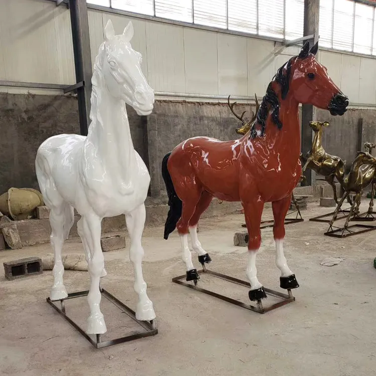 Decoration Outdoor Sculpture Custom Resin horse Animal Statues fiberglass Life Size Horse sculpture Statue