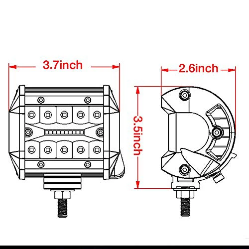 60W stainless steel LED spotlight for trucks portable led light bar driving light bar 4x4 offroad Triple Row LED light bars