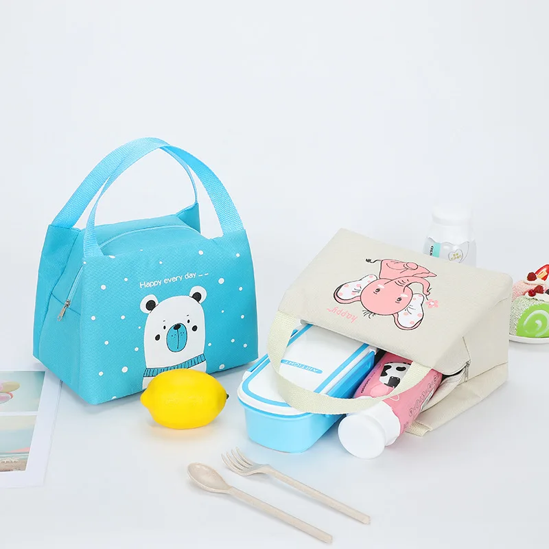 Wholesale Fashion Cartoon Reusable Thermal Insulated Lunch Tote Food Picnic Bag Cooler Lunch Bag Insulated for School Kids