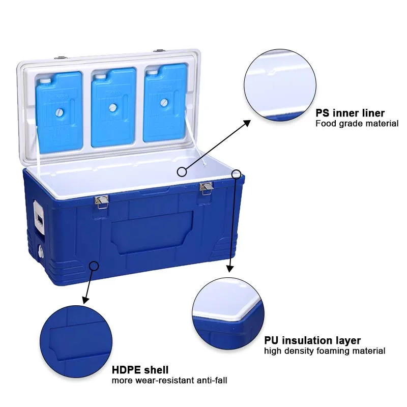 80L large PE material thermal insulation cooler box