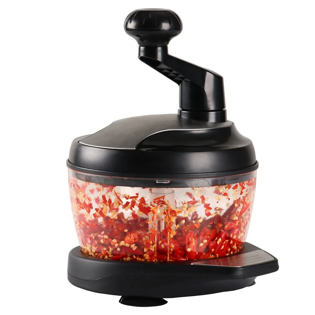 1600ML heavy duty hand crank magic easy food chopper manual garlic chopper vegetable slicer of 3 blades with egg white separator