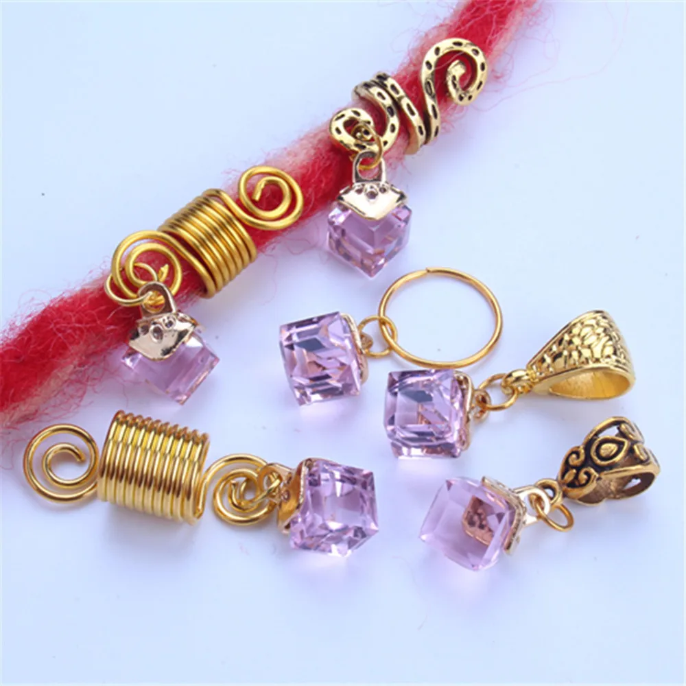 Jachon новые золотые украшения для волос подвеска витая коса кольца винтажный сплав весенний набор Бриллиантовая тиара Розовый кристалл кольцо