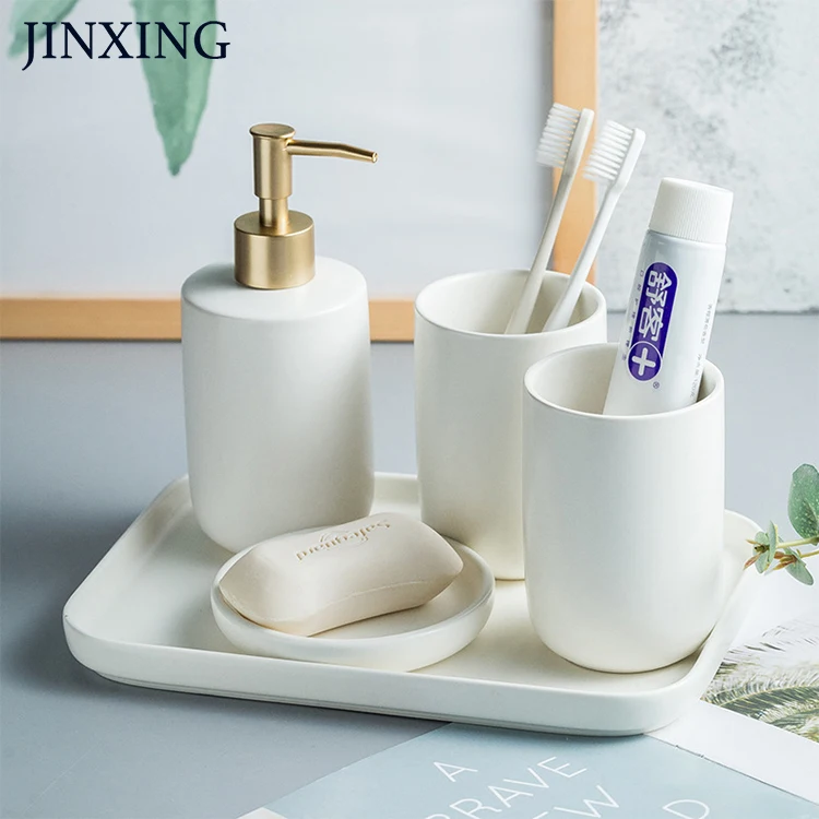 Luxury Ceramic Marble Bathroom  Accessories Shower Accessories Bathroom Accessories Set