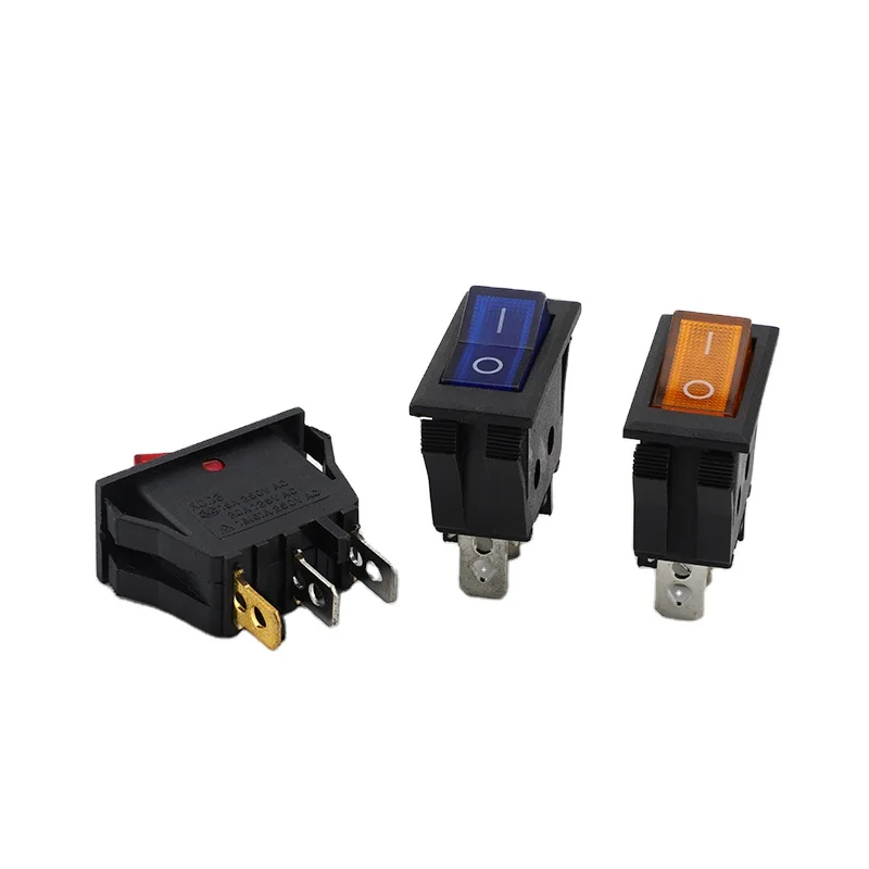 High quality KCD3 series 2 position 3 pin illuminated Rocker Switch 20A 125VAC