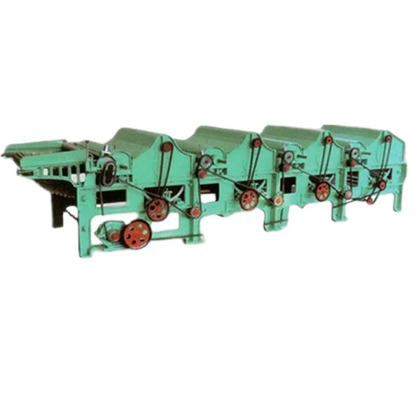 Машина для переработки отходов ткани и хлопка с роликом и металлическим очистителем проволоки