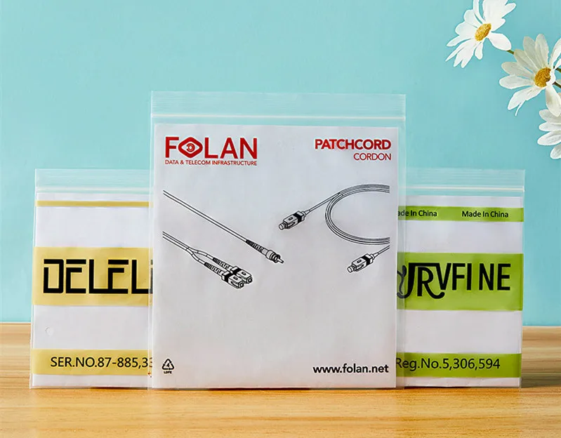 Transparent plastic reclosable zip poly bags with resealable lock seal zipper grip Self sealing bags