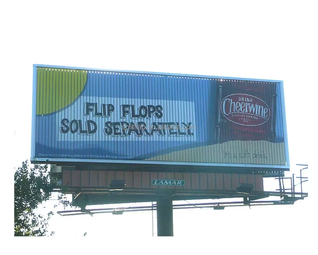 Architectural advertising rotating trivision billboards
