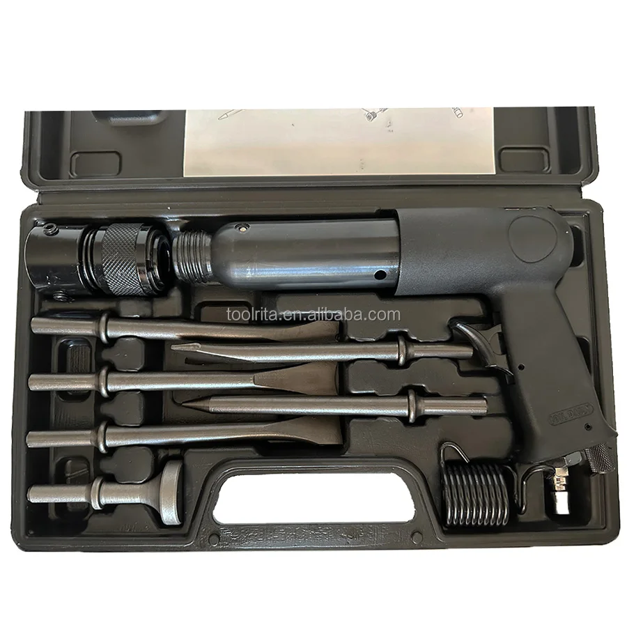 11pcs 250mm Air Compressor Pneumatic Hammer With Chisel Bits Tool Kit Accessory