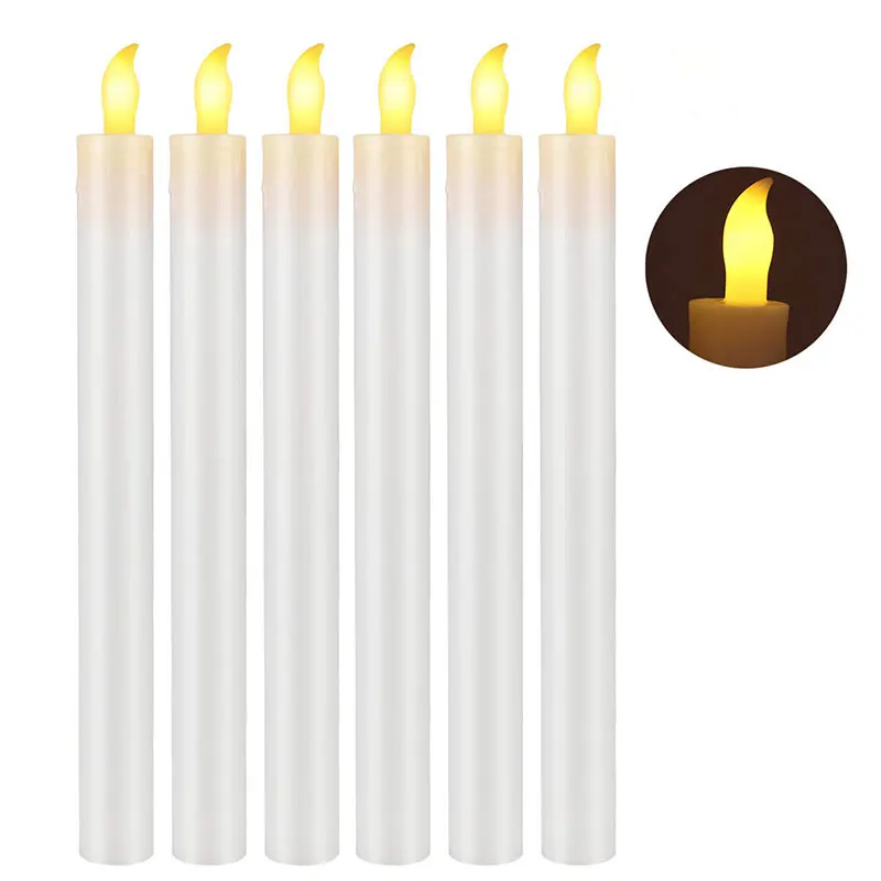 New Style Good Quality Tear Drop Wax Yellow Light Flickering Led Candles Battery Use Electric Flameless For